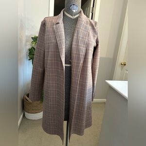 Potter's Pot Blush Plaid Open-Front blazer/jacket